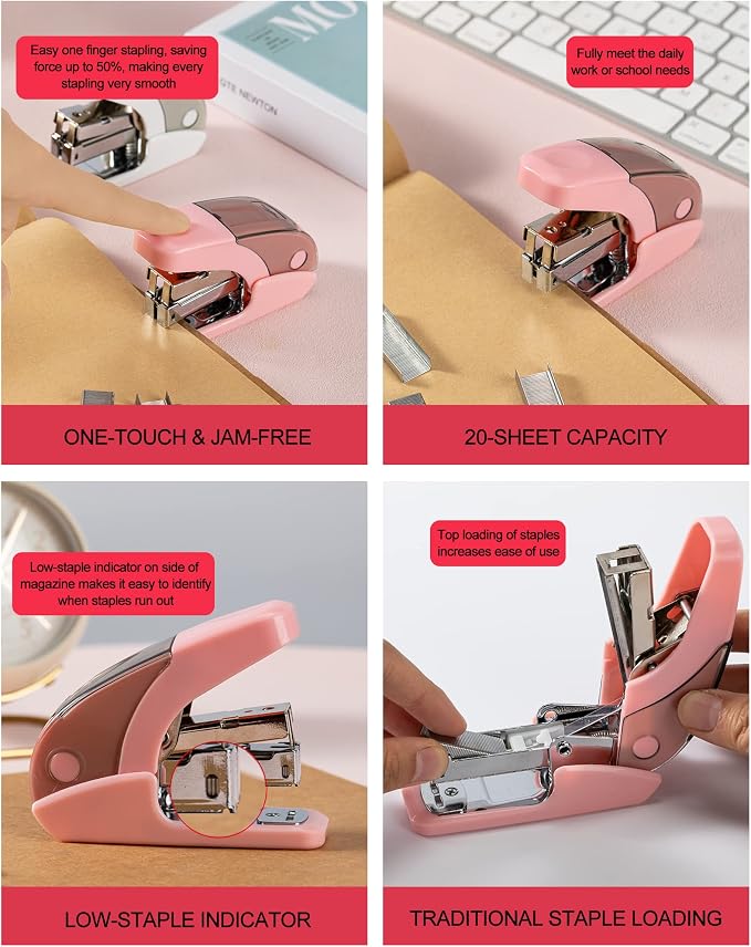 PAPERPAL Effortless Mini Stapler Set, 20 Sheet Capacity, 000 1/4-inch staples - Image 4