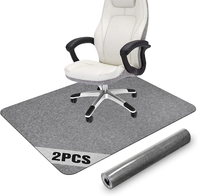 2 Pack Office Chair Mat for Hardwood Floor, Large Anti-Slip Floor Protector for by PlacootChairMat