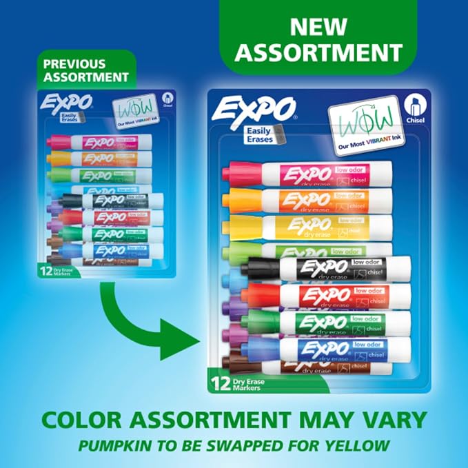EXPO Dry Erase Markers, Low Odor Ink, Chisel Tip - Image 2