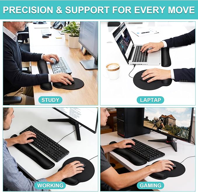 Mouse Pad and Keyboard Wrist Rest- Ergonomic Wrist Rest - Image 3