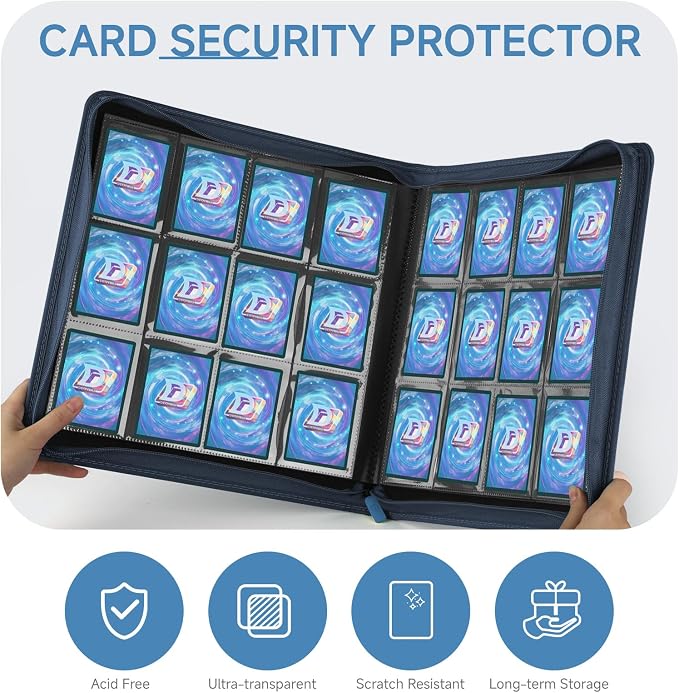 Trading Card Binder with Zip, 12 Pockets Card Binder, 720 Double Sided Pocket - Image 6