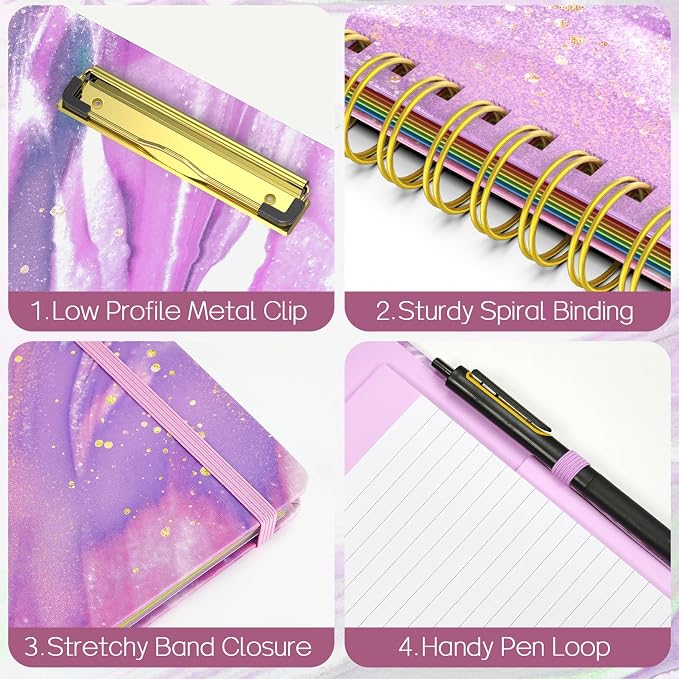 Sooez Clipboard with Storage, Foldable Spiral Clipboard Folio with Refillable - Image 6