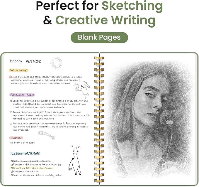 Taja Blank Spiral Journal Notebook - Image 3