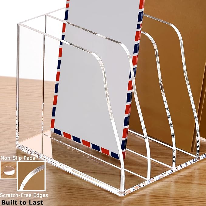 YUXUN Clear Acrylic File Folder Holder - Image 3