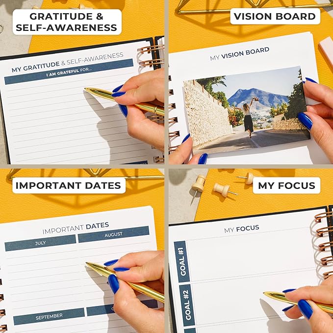 Clever Fox Planner 2nd Edition Spiral – Colorful Weekly & Monthly Goal Planner, Time Management & Productivity Organizer, Undated (Black)-DeskLoop Office