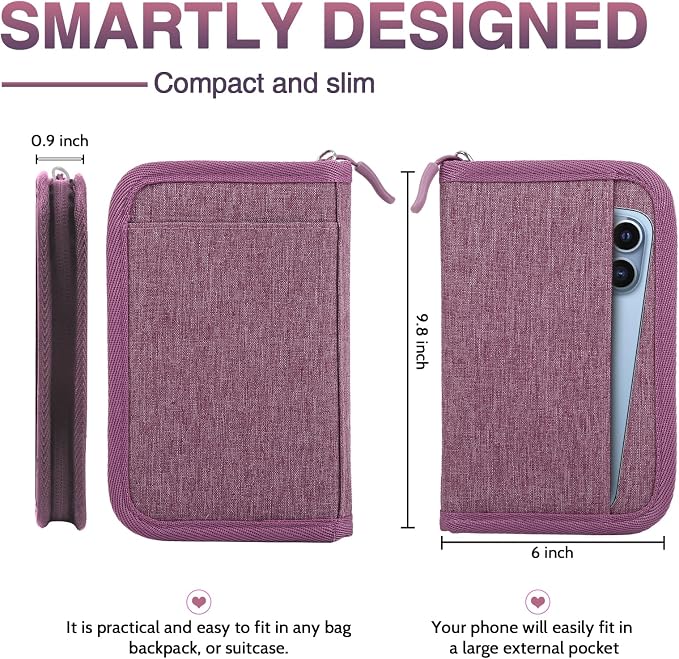 Passport Holder for Travel, Women Rfid Blocking Passport Wallet, Travel - Image 2