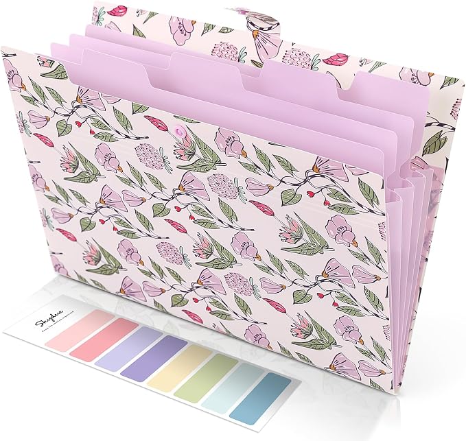 SKYDUE Accordion File Organizer, Floral Expanding File Folders by SKYDUE