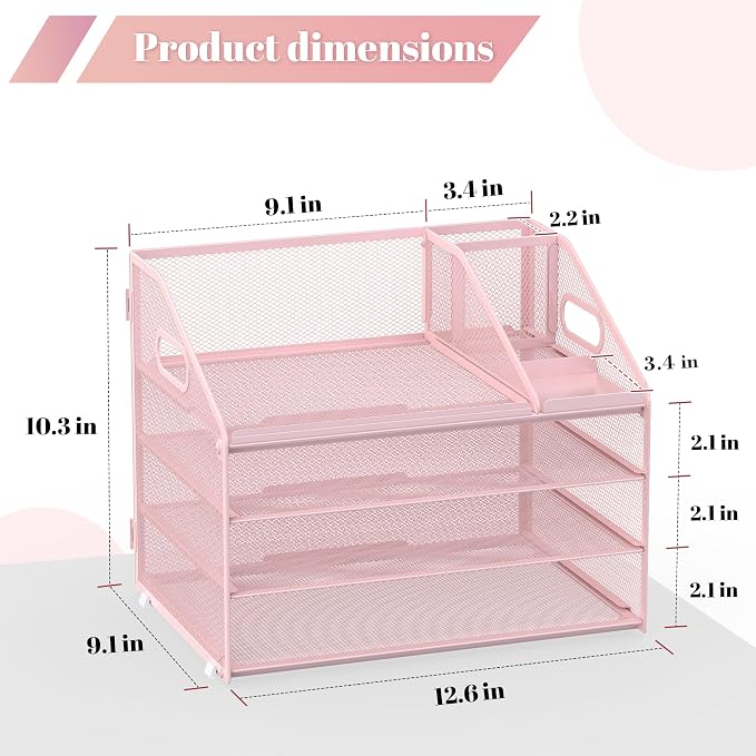 Letter Tray Paper, 4 Tier Desk Organizer - Image 2