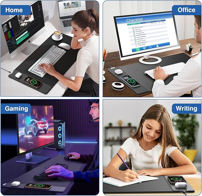 Mouse Pad with Magnetic Wireless Charger, 31.5"x15.8" Large Gaming Desk Mat - Image 4