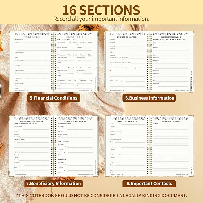 Peace of Mind Planner, Spiral End of Life Planner - Image 4