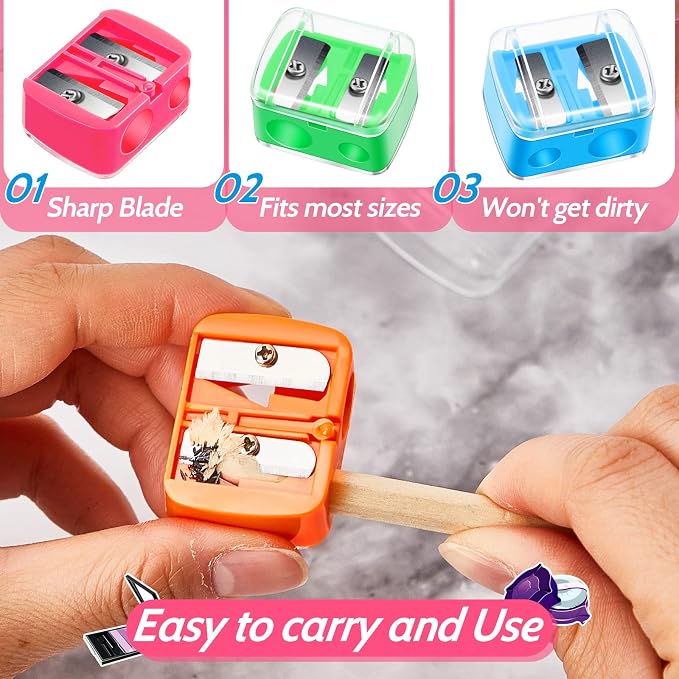 Chuangdi 5 Pack Makeup Pencil Sharpener Plastic Lip Liner Pencil Eyeliner - Image 3