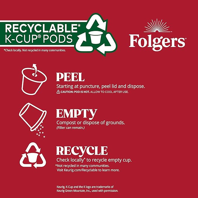 Folgers Buttery Caramel Artificially Flavored Coffee, Keurig K-Cup Pods, 10 Count Box (Pack of 6)-DeskLoop Office