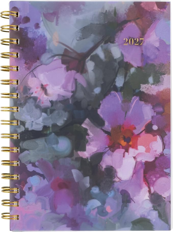 Mead Cambridge 2027 Planner, Weekly & Monthly, 5.5" x 8.5", Blush Blossom by Mead