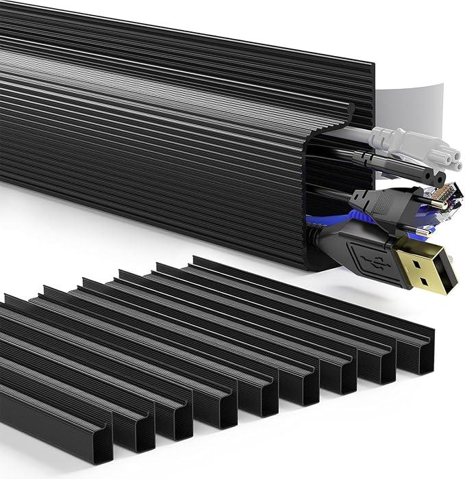 Delamu 157in Cable Management Under Desk, Safe & Tidy Under Desk Cable by DELAMU