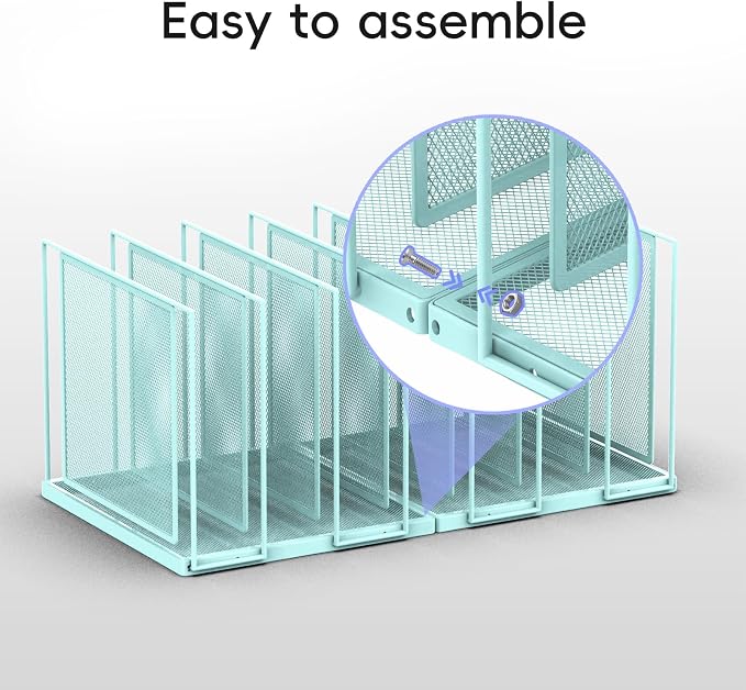 File Organizer for Desk, 7-Section Vertical File Sorter, Paper Holder Organizer - Image 5