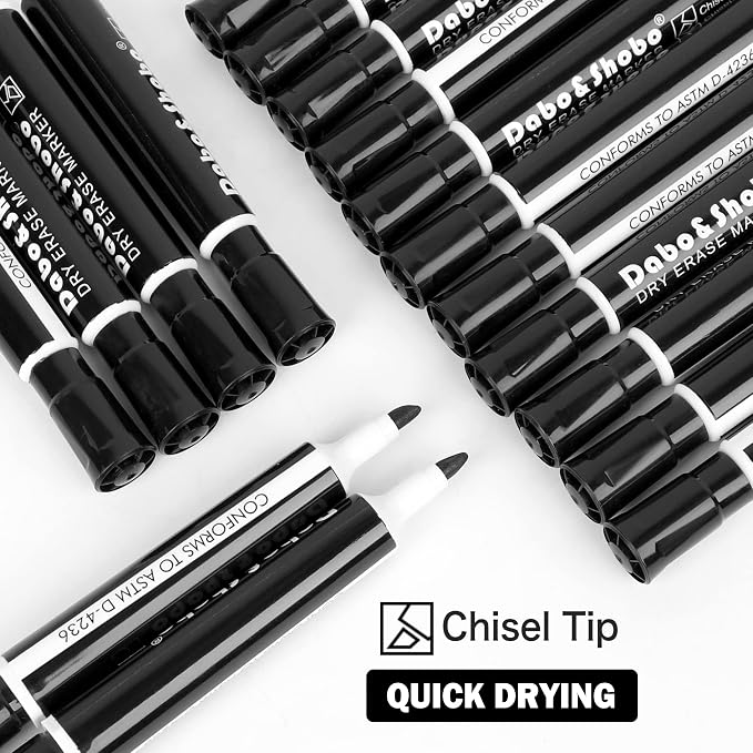 Dabo&Shobo Dry Erase Markers, Bulk Pack Of 72 Count, Low Odor Ink, Chisel Tip - Image 3