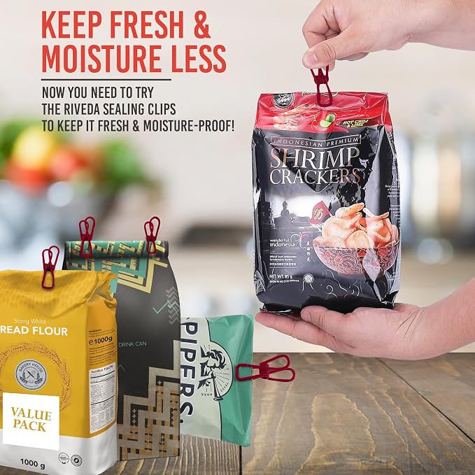 30 Pack Red Chip Bag Clips for Food - Image 5