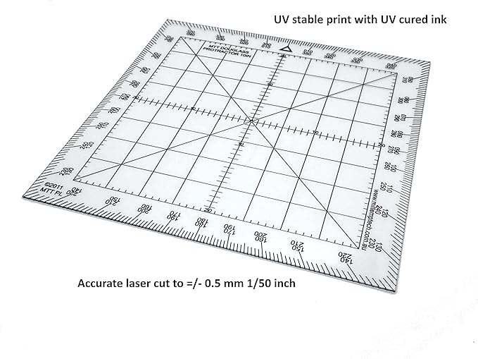 Douglas Protractor Graduated in Degrees for Angle Measurements and map Plotting for Outdoor, Marine or air Navigation, Hiking, Orienteering and Survival-DeskLoop Office