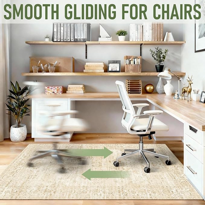 Office Chair Mat for Hardwood Floor, Non-Slip Under Desk Mat Rug for Rolling - Image 6