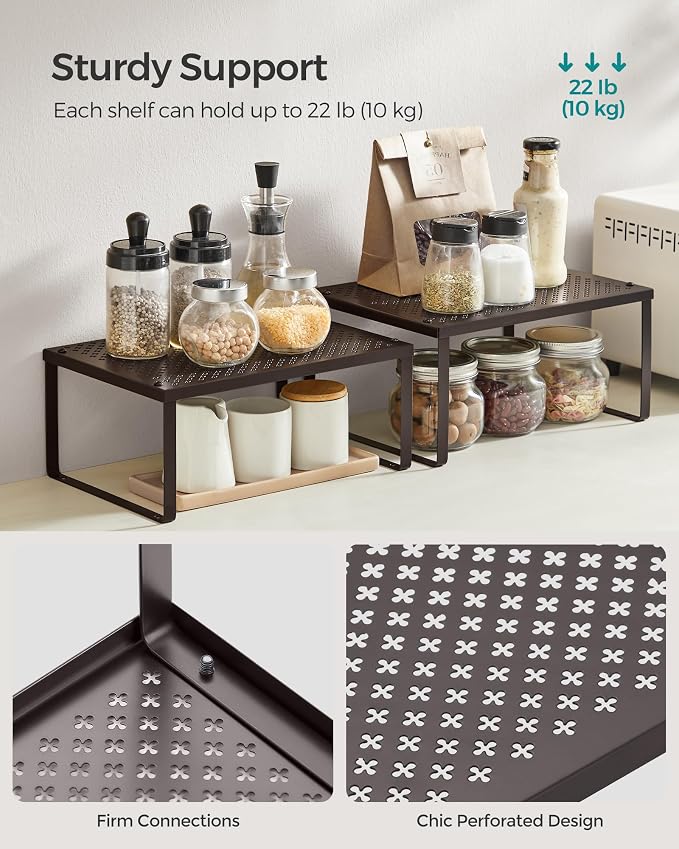 SONGMICS Spice Racks, Countertop Organizers, Shelf Risers, Expandable - Image 5
