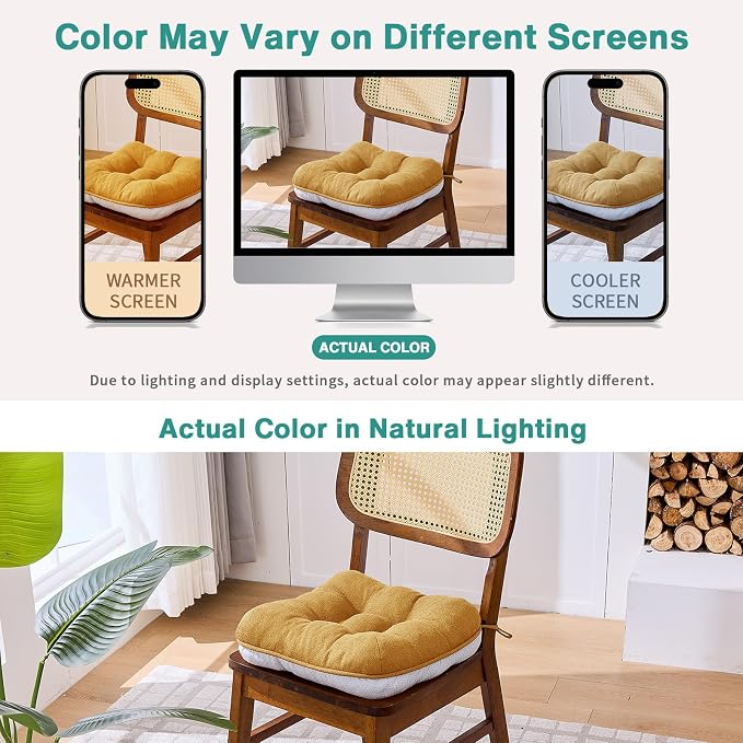 BETU Chair Cushions for Dining Chairs Set of 4, 3.5" Thick Kitchen Table Chair - Image 5