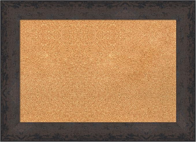 Amanti Art Natural Cork Board for Wall, 21x29 Vision Board with Black Wood Frame, Medium Corkboard Office Decor for Home Organization, Modern Corkboard Pinboard to Display Items for Home Organization-DeskLoop Office