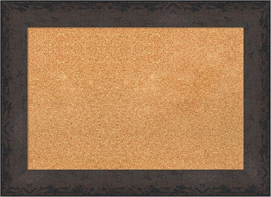 Amanti Art Natural Cork Board for Wall, 21x29 Vision Board with Black Wood Frame, Medium Corkboard Office Decor for Home Organization, Modern Corkboard Pinboard to Display Items for Home Organization-DeskLoop Office