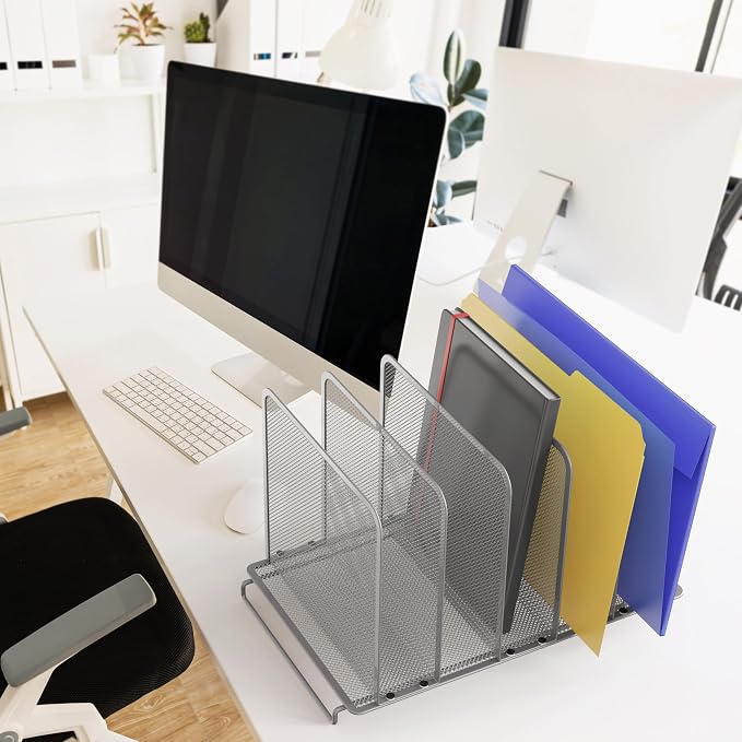 Simple Houseware Expandable 5 Section Upright File Sorter Organizer - Image 2