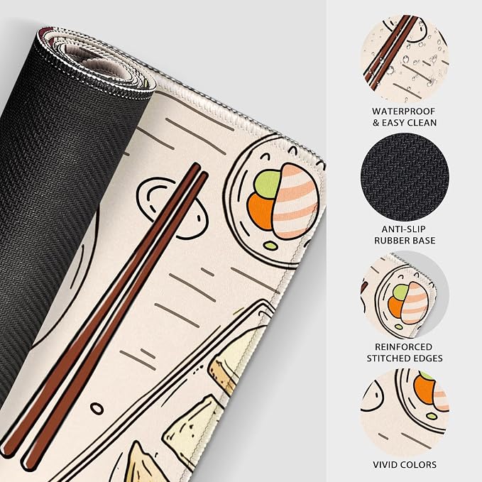 Japanese Ramen Large Gaming Mouse Pad 31.5"x15.7"｜Illustrated Food Pattern XXL - Image 6
