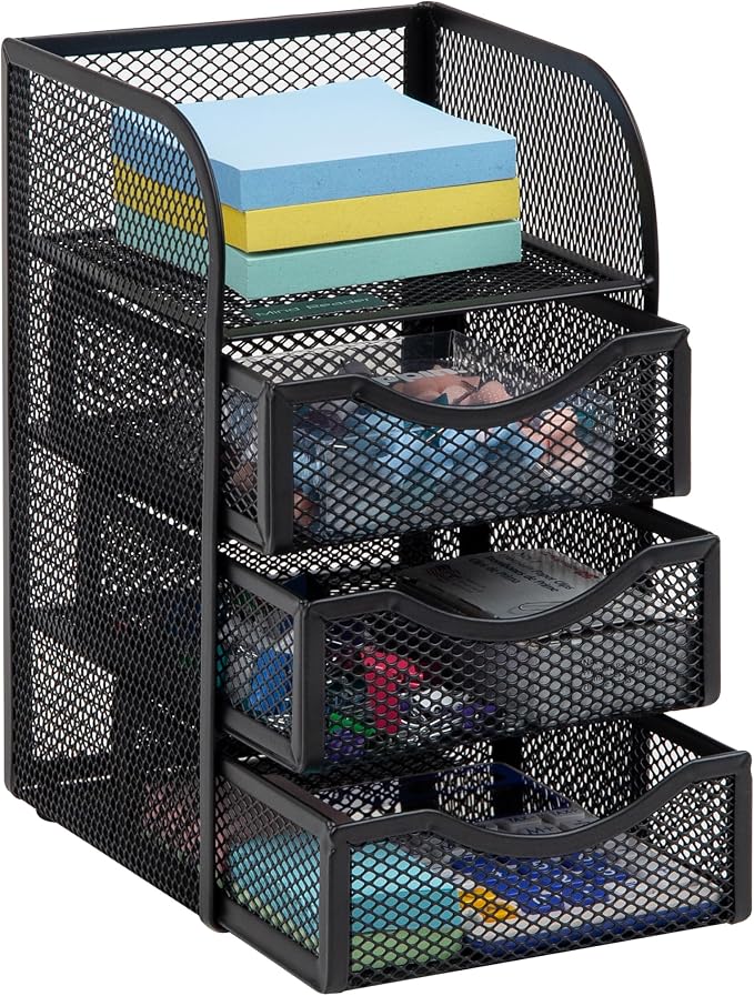 Mind Reader Desktop Accessory Storage, Paper Binder Clip Basket, Metal Mesh by MindReader