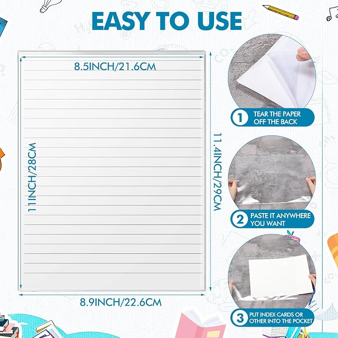 Outus 30 Pcs Self Adhesive Shop Ticket Holders Clear Plastic Sleeves Adhesive - Image 2