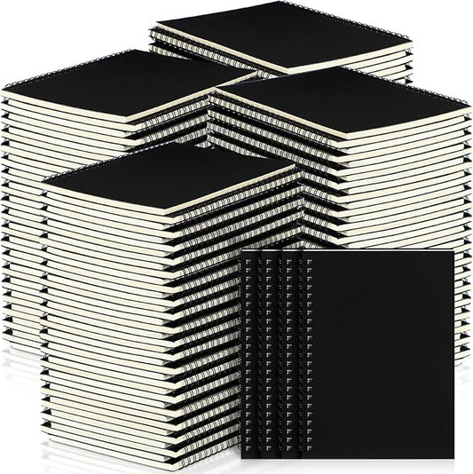 Yahenda 72 Pcs Spiral Notebook Bulk A5 Journal Lined 8.3'' x 5.5'' Writing Composition Paper Small Notepad Subject Notebook for Students Office Business Back to School Supplies (Black)-DeskLoop Office