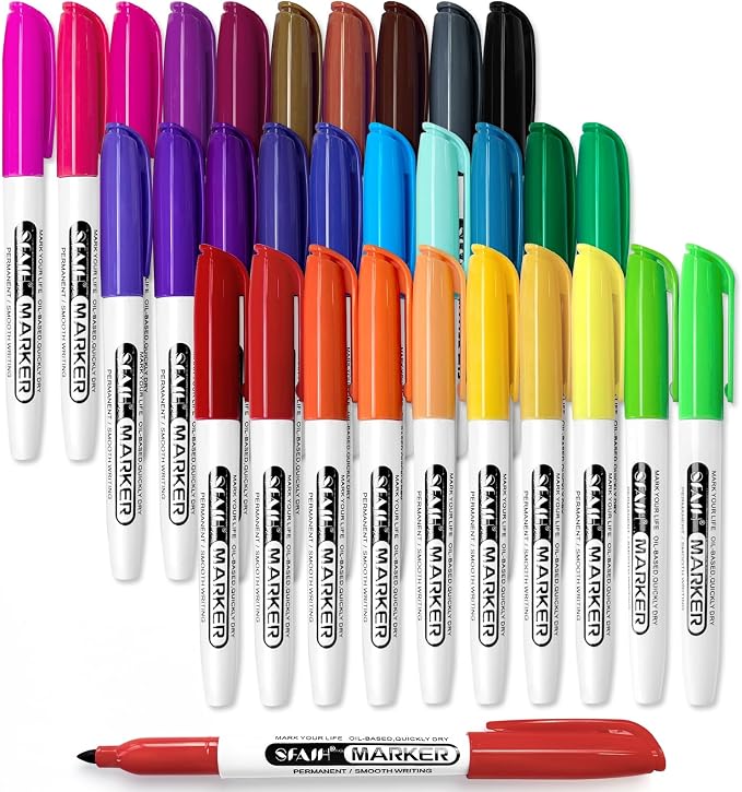 SFAIH 30 Colors Permanent Markers by SFAIH