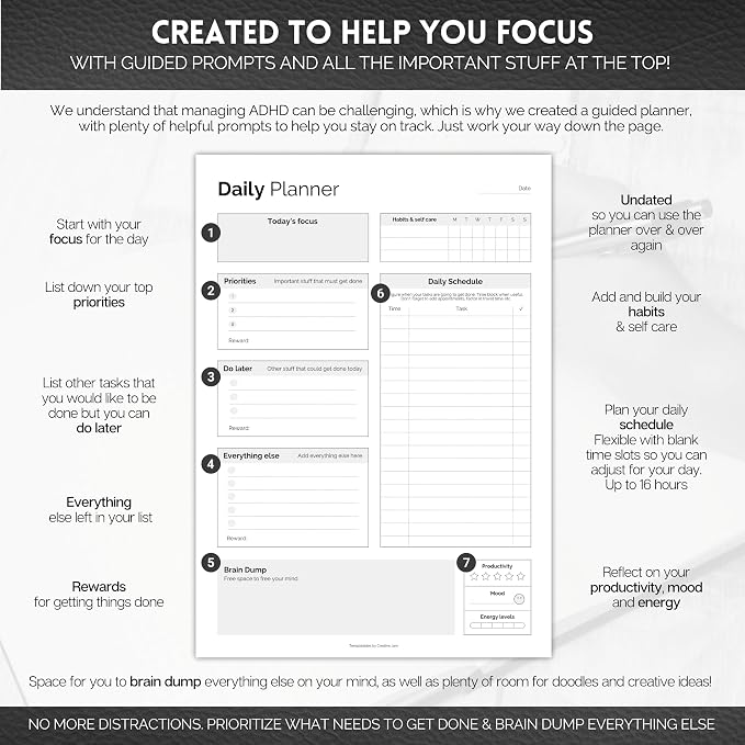 ADHD Daily Planner for Neurodivergent Adults - Image 5