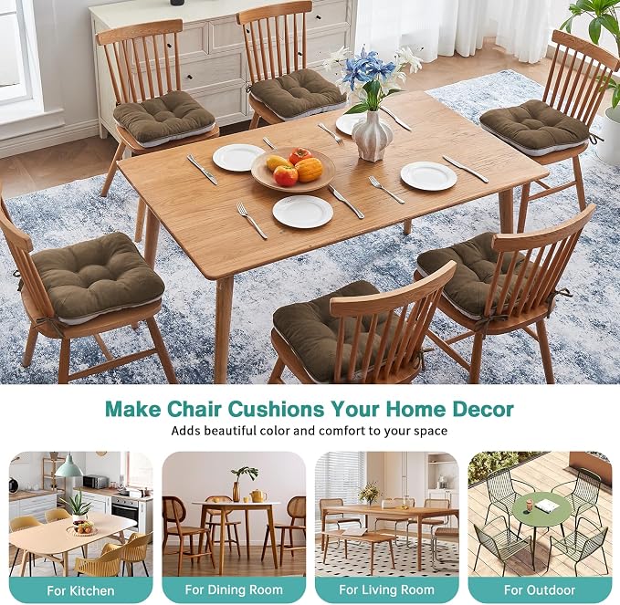 BETU Chair Cushions for Dining Chairs Set of 6, 3.5" Thick Kitchen Table Chair - Image 7