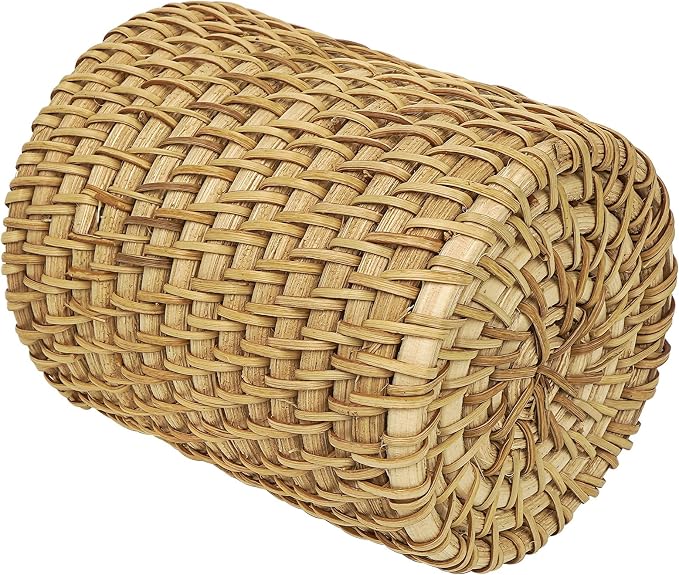 Wicker Rattan Pencil Holder, Cylindrical Desk Organizer Cup, Natural Brown - Image 7