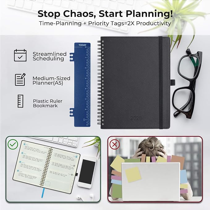 IN-LUXPRO Planner 2026 Daily Weekly and Monthly, 12 Months Spiral Bound - Image 8