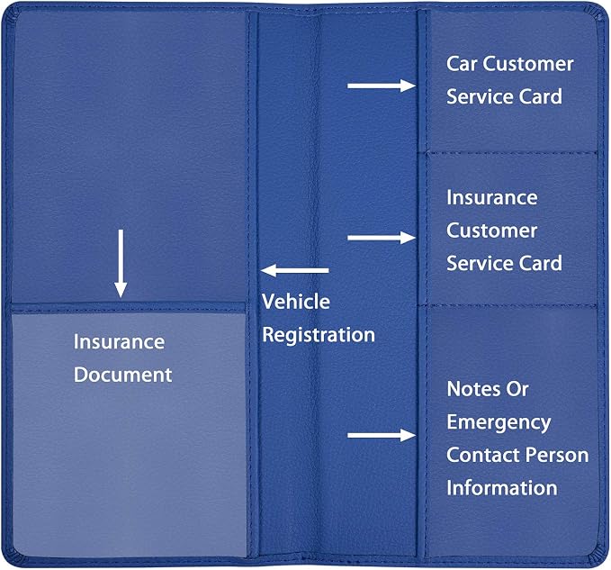 Wisdompro Car Document Holder Organiser, PU Leather Vehicle Insurance and - Image 3