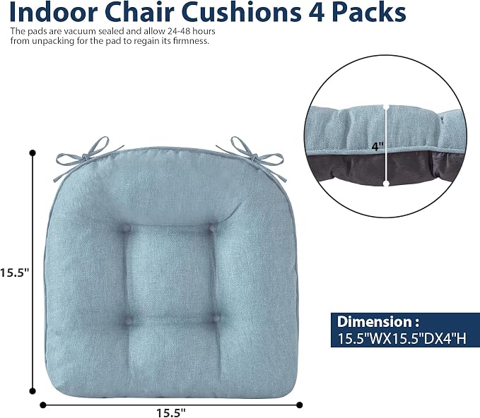 IASEAHK Chair Cushions for Dining Chairs, Seat Cushions for Kitchen Chairs - Image 2