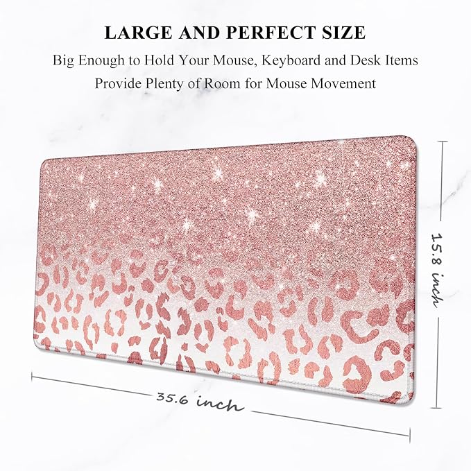 Auhoahsil Large Mouse Pad, XXL Desk Pad, Extened 35" x 15", Non-Slip Rubber Base - Image 2