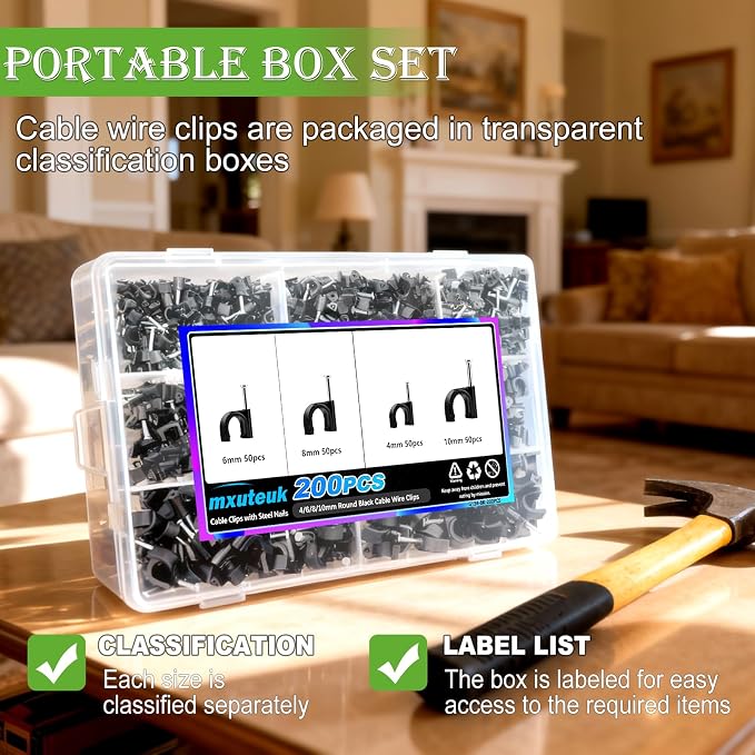 mxuteuk 200PCS Cable Clips - Image 5