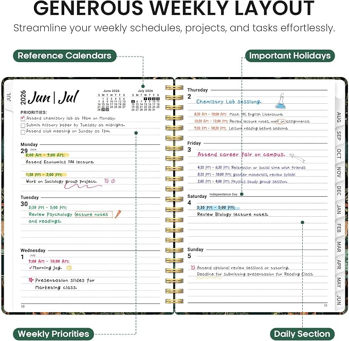 Planner 2026-2027, Academic Year Weekly and Monthly Calender Planner, from Jul - Image 3