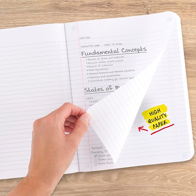 Five Star Composition Book + Study App, 4 Pack, College Ruled Paper, 7-1/2" x - Image 5