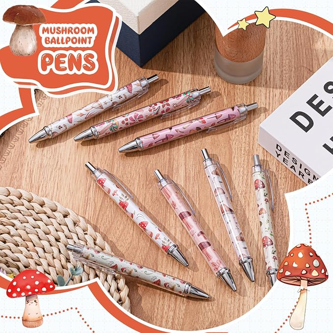Ireer 8 Pcs Ballpoint Pens for Women 1.00 mm Cute Black Ink Fancy Pens Fine - Image 4