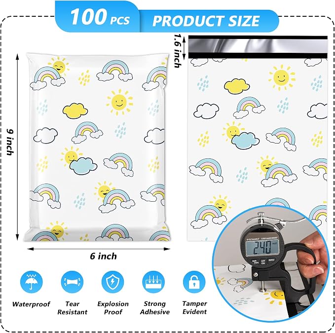 Poly Mailer 6x9 Inch 100 Pcs, Waterproof and Tear-Resistant Shipping Bags - Image 2