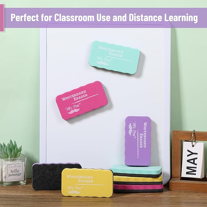 Mr. Pen- Magnetic Dry Erase Erasers, 8 Pack | Colorful Magnetic Whiteboard - Image 5