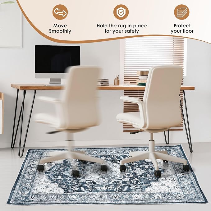 Office Chair Mat for Hardwood Floor & Tile Floor, Machine Washable Office Area - Image 4