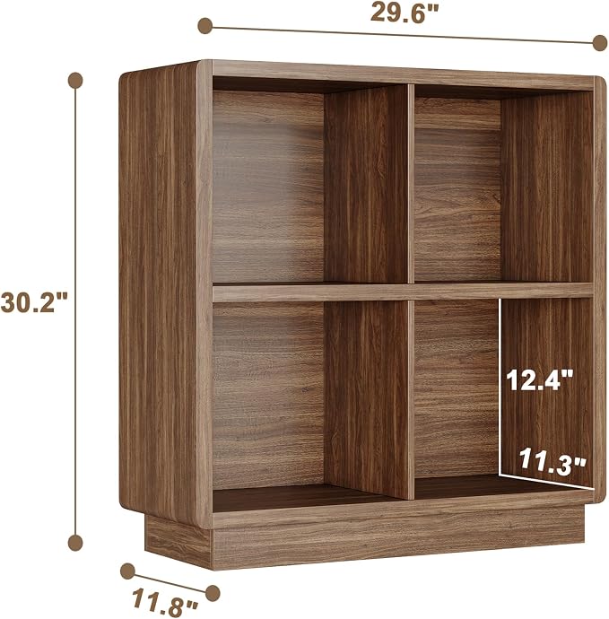 ChooChoo 4 Cube Storage Organizer, Wooden Bookcase - Image 3