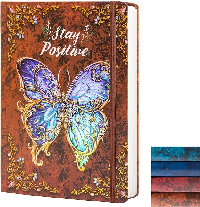 B5 Hardcover Journal for Women & Men -Butterfly Aesthetic Lined Notebook | 192 by sexeeg