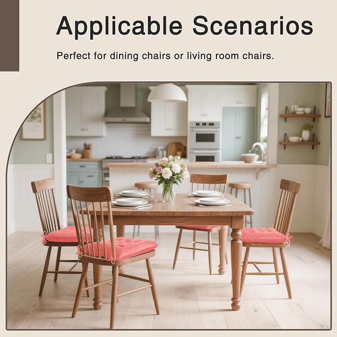 OVOV 4 Pack Chair Cushions for Dining Chairs Soft Seat Cushions for Kitchen - Image 5